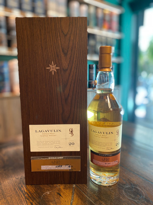 Lagavulin single malt scotch whisky 20years,single cask,filled in18/01/99,bottled in29/08/18,number273/642,700ml,54.9%